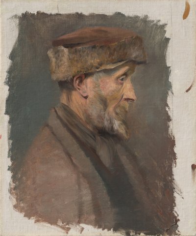 Study of a Poor Old Man in a Fur Cap by Laszlo Mednyanszky